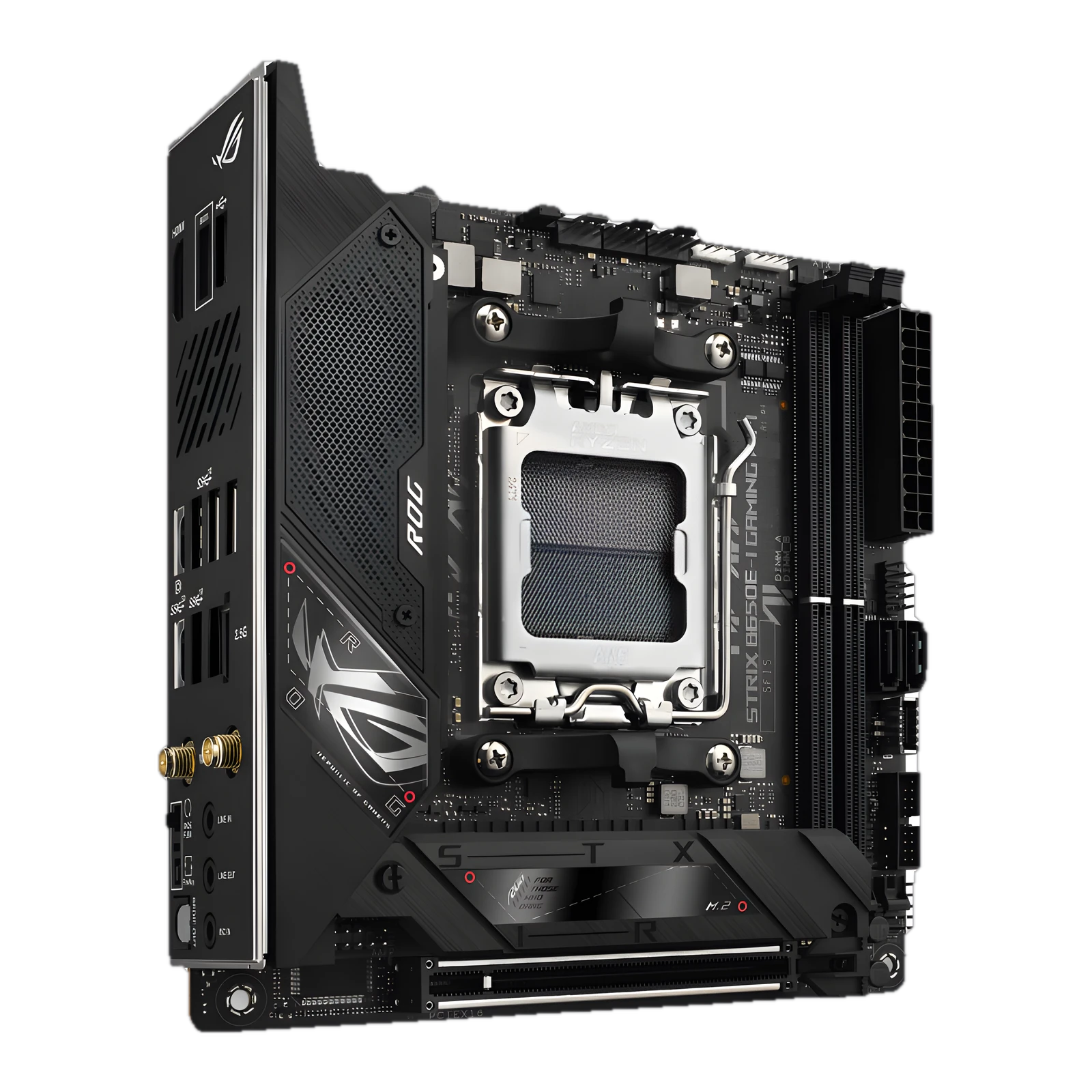 ASUS ROG STRIX B650E-I GAMING WIFI DDR5 Mini-ITX Motherboard, AM5 Socket, B650 Chipset, 2x DIMM Slots, 1x PCIE 5.0 x16 S