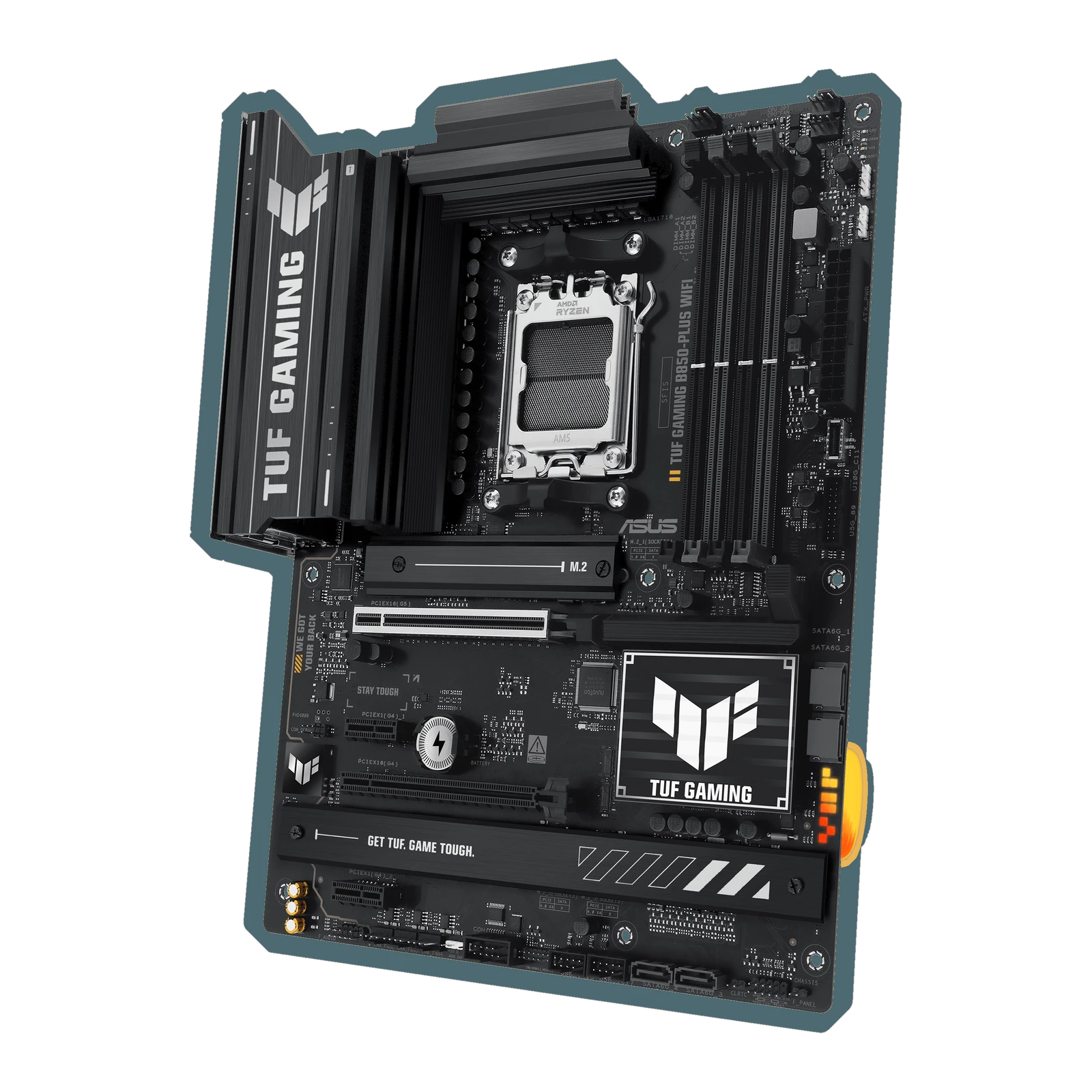 ASUS TUF GAMING B850 PLUS WIFI, AM5 Socket, B850 Chipset, 4x DIMM EXPO Slots, 2x PCIE (5.0/4.0) x16 Slot, 3x M.2 - 4x SA