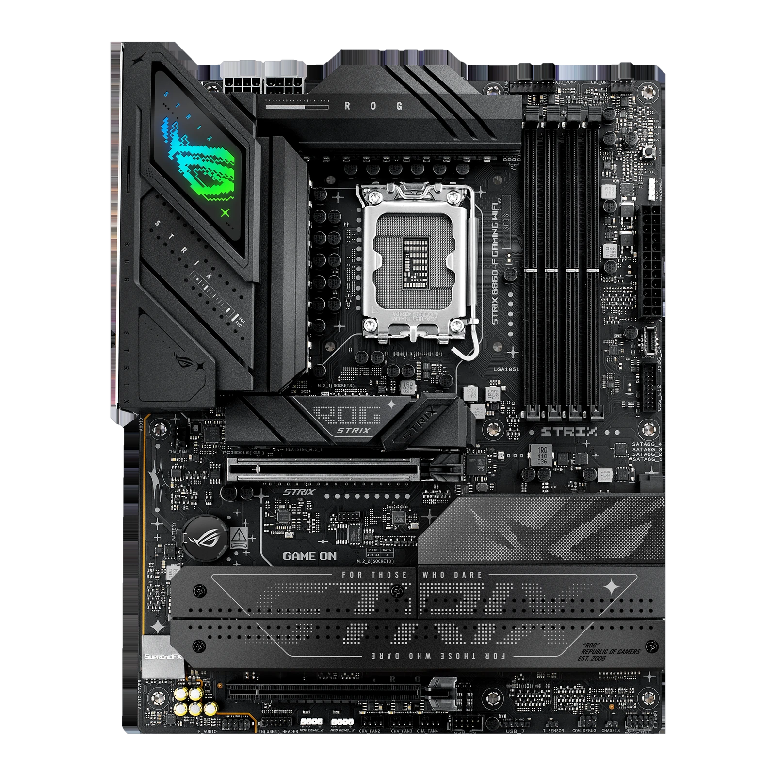 ASUS ROG STRIX B860-F GAMING WIFI DDR5 ATX Motherboard, LGA1851, Intel B860 Chipset, 4x DIMM Slots 9066MT/s, 2x PCIE (5.