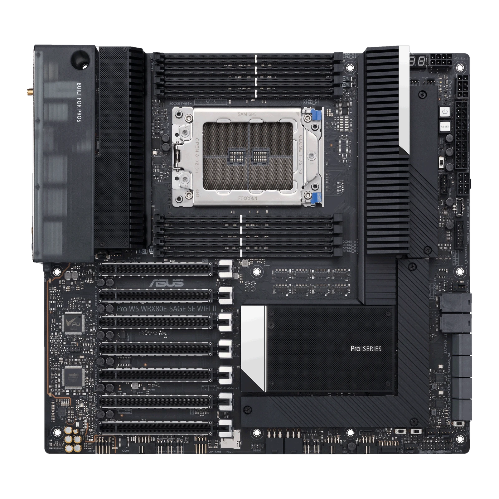 ASUS Pro WS WRX80E-SAFE SE WIFI II DDR4 EEB Workstation Motherboard, Socket sWRX8, AMD WRX80 Chipset, 8x DIMM Slots, 7 x