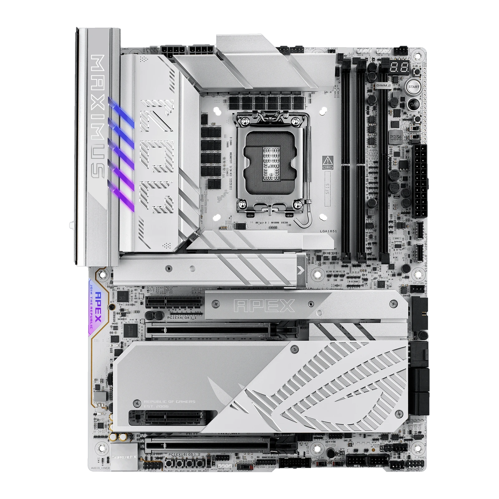 ASUS ROG MAXIMUS Z890 APEX DDR5 ATX Motherboard, LGA1851 Socket, Intel Z890 Chipset, 2x DIMM Slots upto 9600+MT/s (OC),