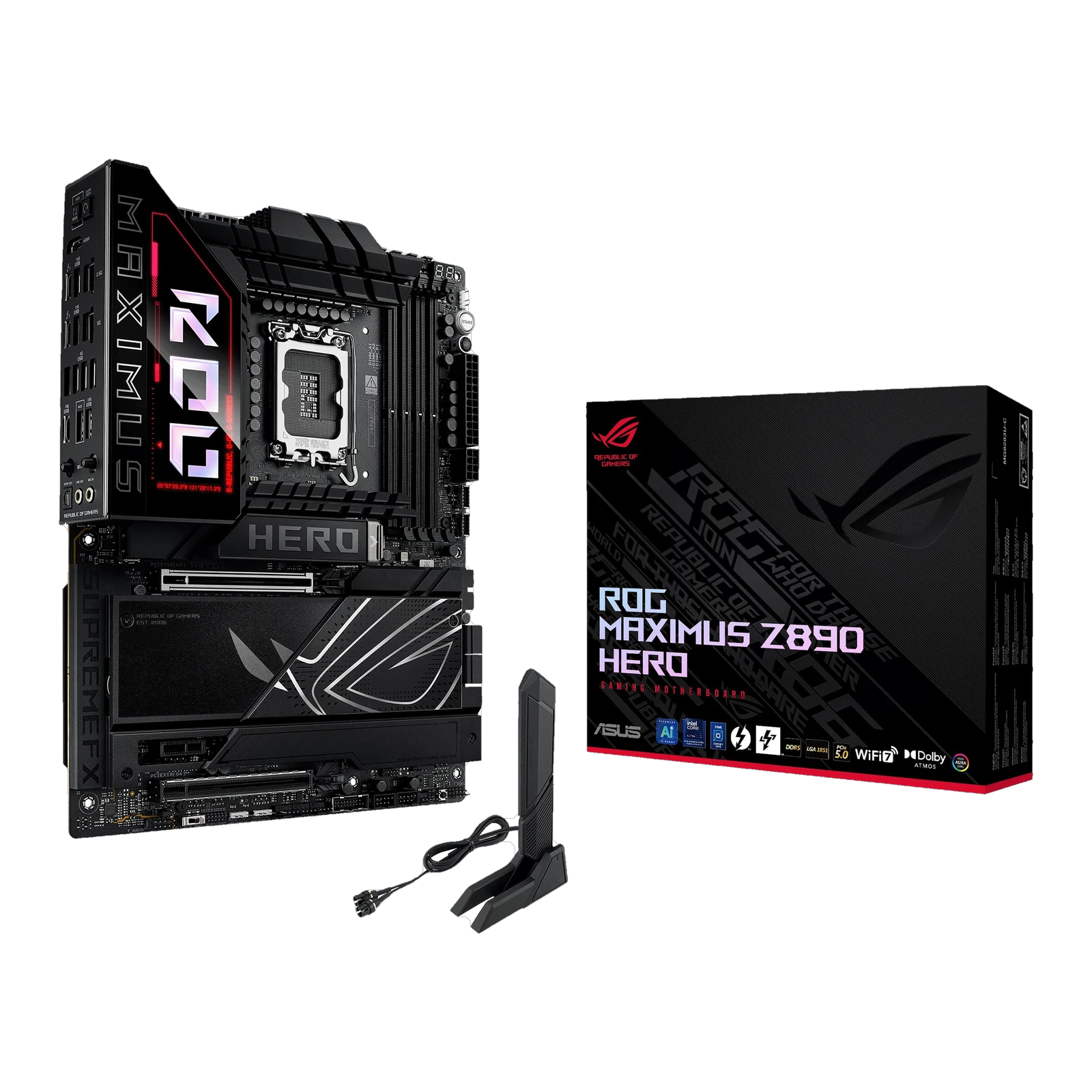 ASUS ROG MAXIMUS Z890 APEX DDR5 ATX Motherboard, LGA1851 Socket, Intel Z890 Chipset, 2x DIMM Slots upto 9600+MT/s (OC),