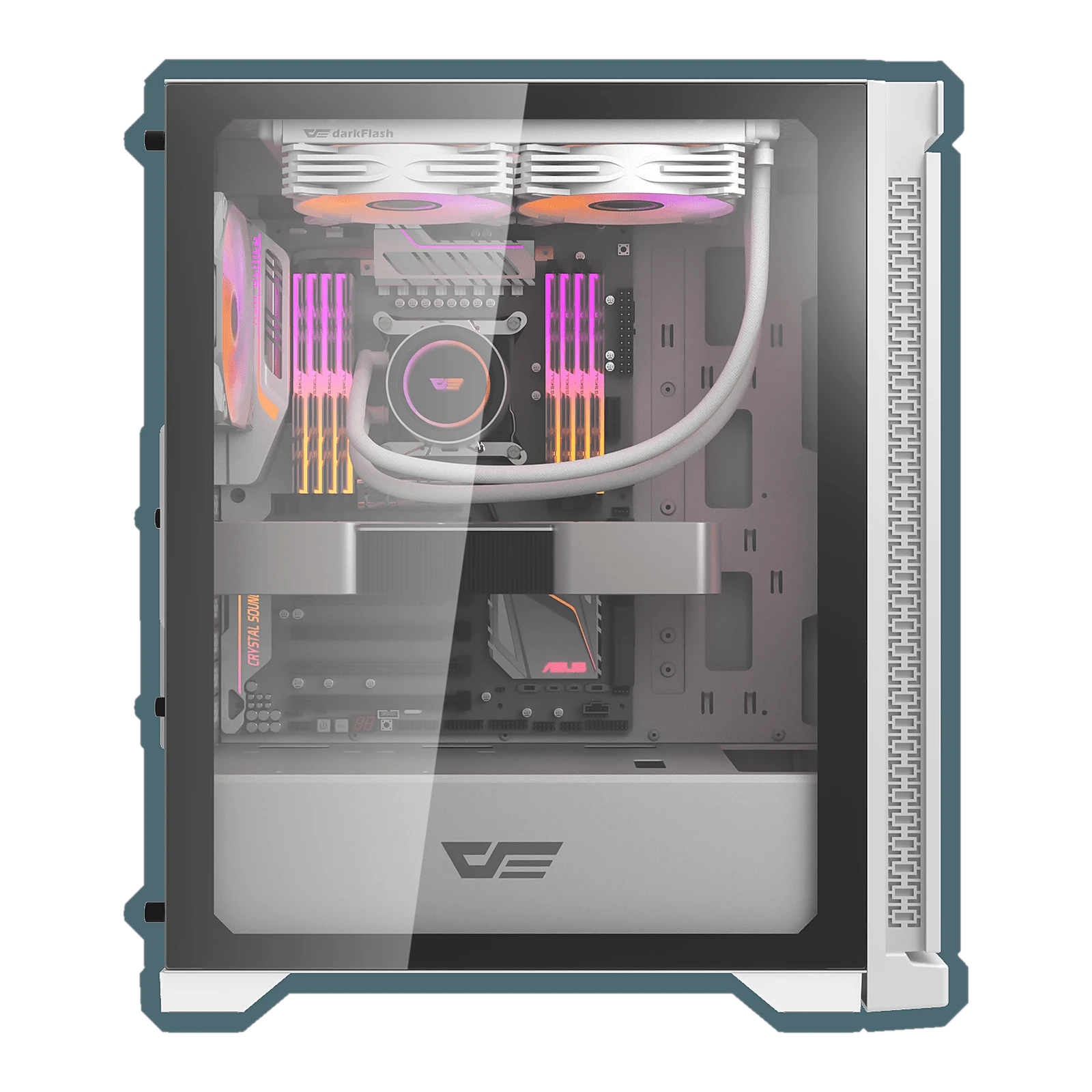 Darkflash DK361 ATX PC Case - 4 ARGB Fans installed