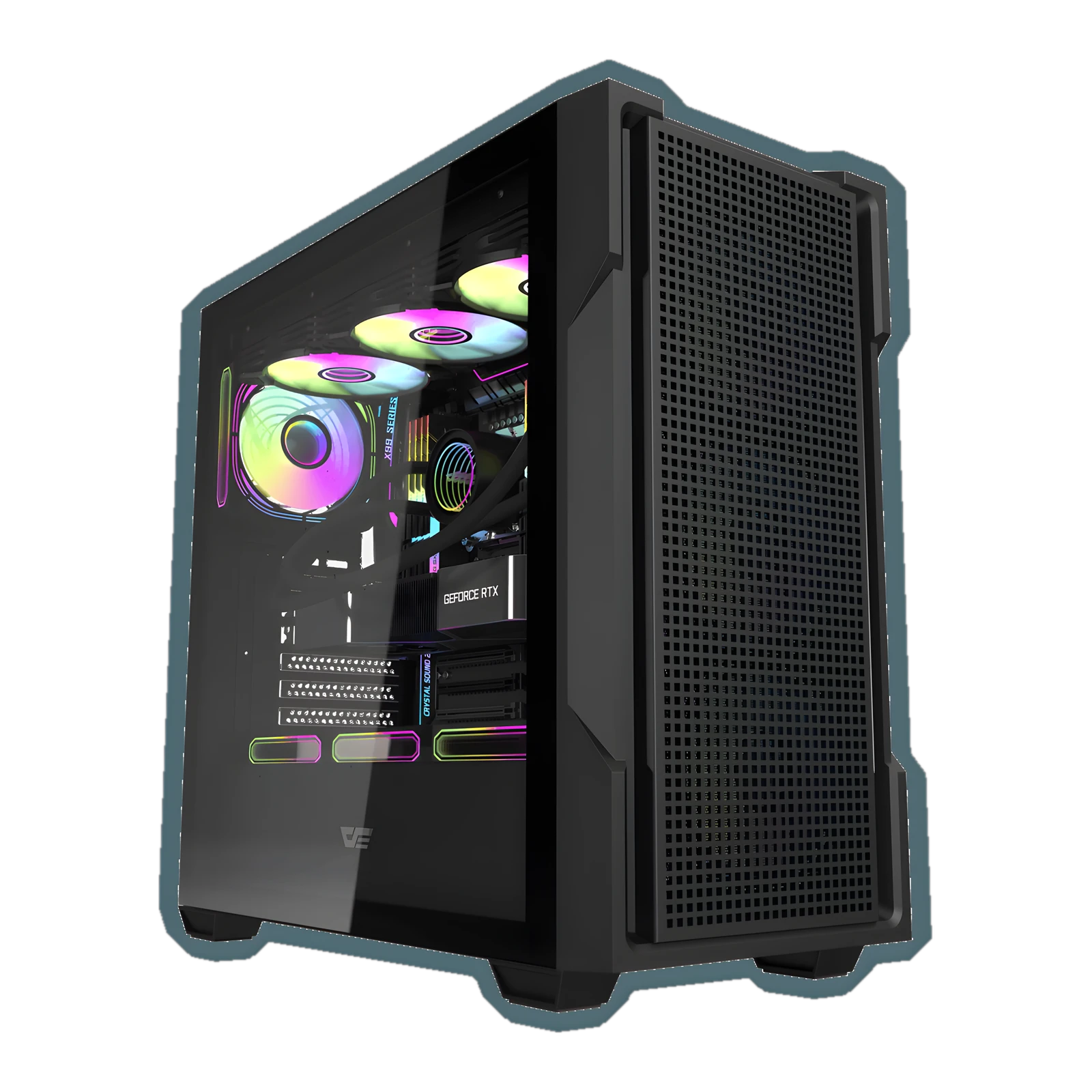 Darkflash DS900 ATX PC Case - 7 ARGB Fans included - Black