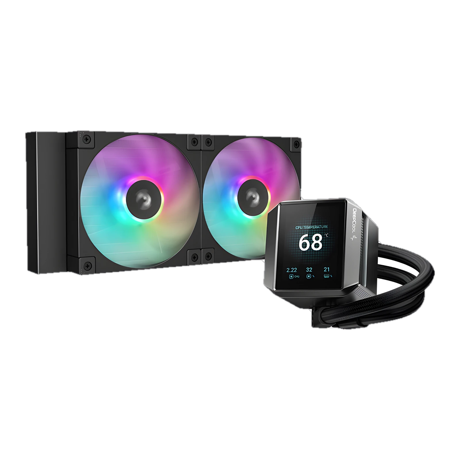 DEEPCOOL MYSTIQUE 240 Customizable 2.8" TFT LCD Screen Liquid Cooler