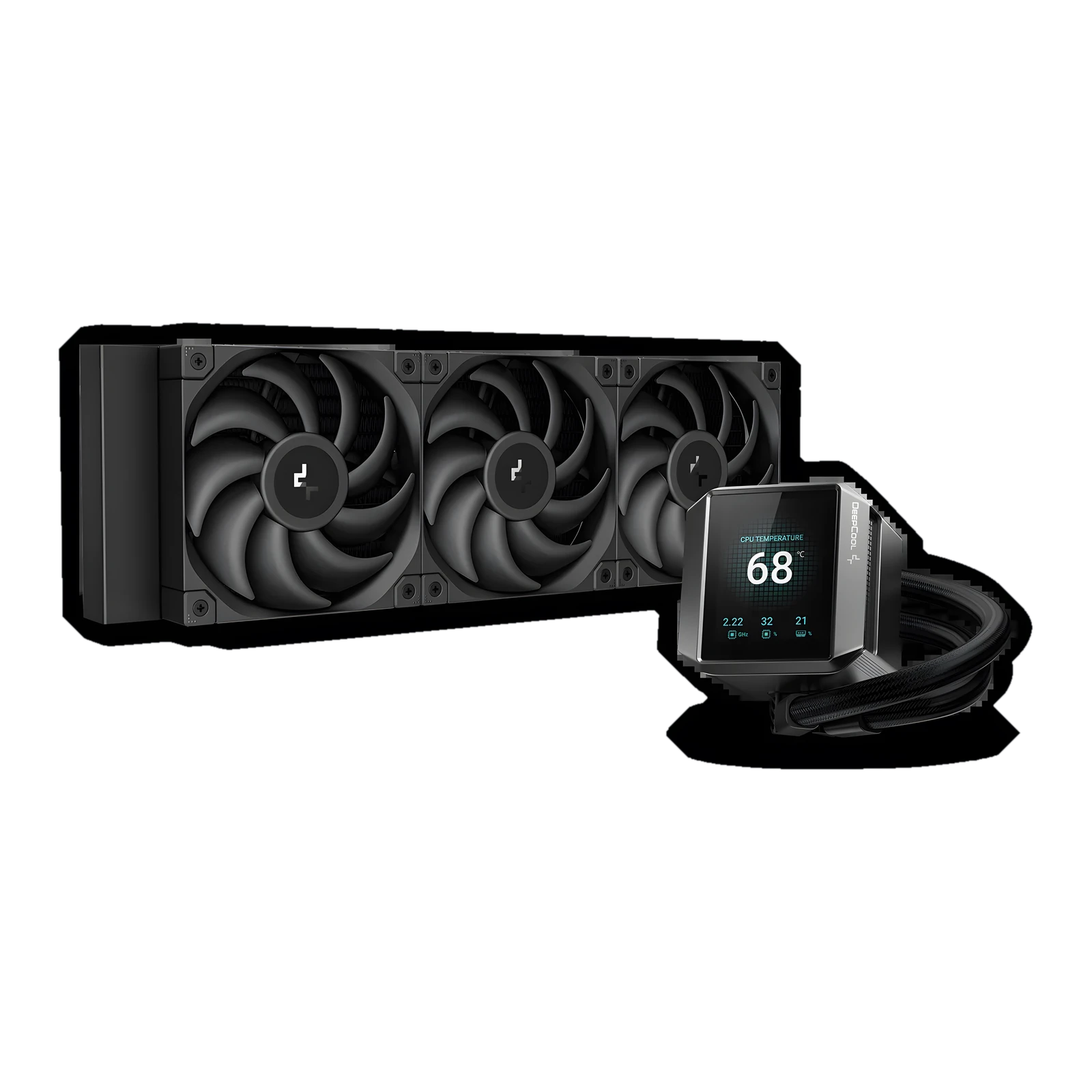 DEEPCOOL MYSTIQUE 360 A-RGB Customizable 2.8" TFT LCD Screen Liquid Cooler - Black