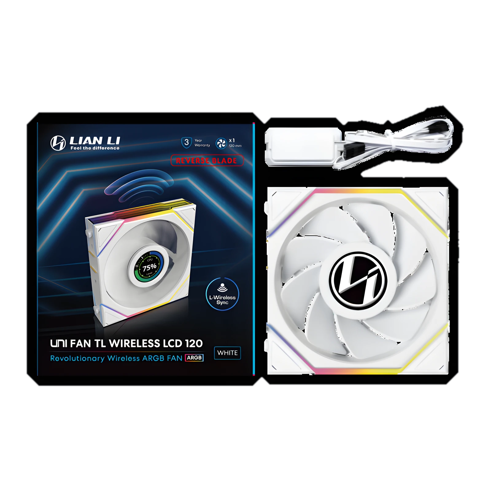 LIAN LI UNI FAN TL LCD 120 REVERSE BLADE White (1pc)
