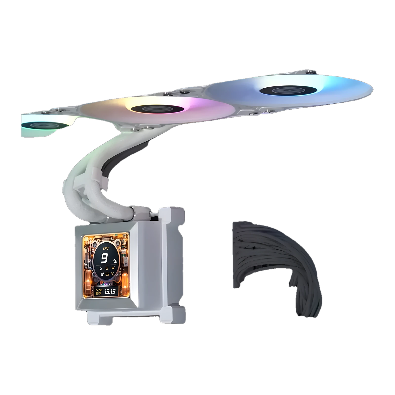 LIAN LI HydroShift LCD 360R Liquid Cooler - White - White