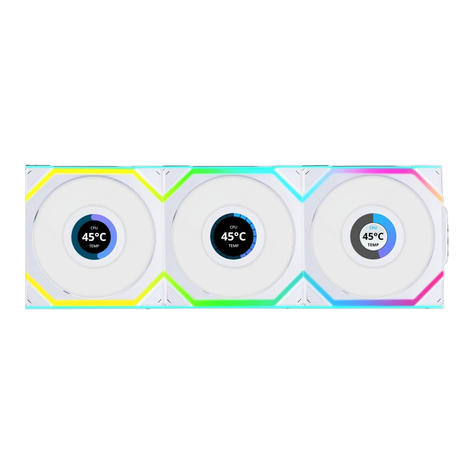 LIAN LI UNI FAN TL-LCD 120 (3pc), Black, White - White