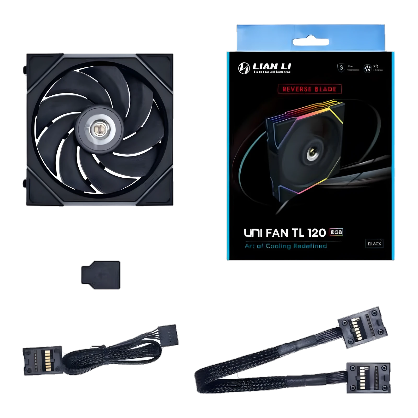 LIAN LI UNI FAN TL LCD 120 REVERSE BLADE Black (3pcs), White (3pcs) - Black