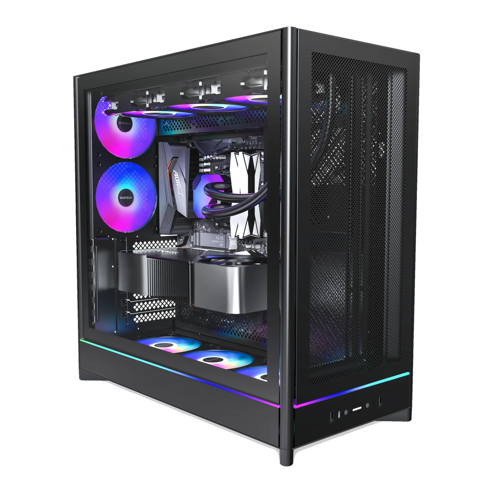 Montech HS01 Pro 5 ARGB PWM Fans / ATX - Black