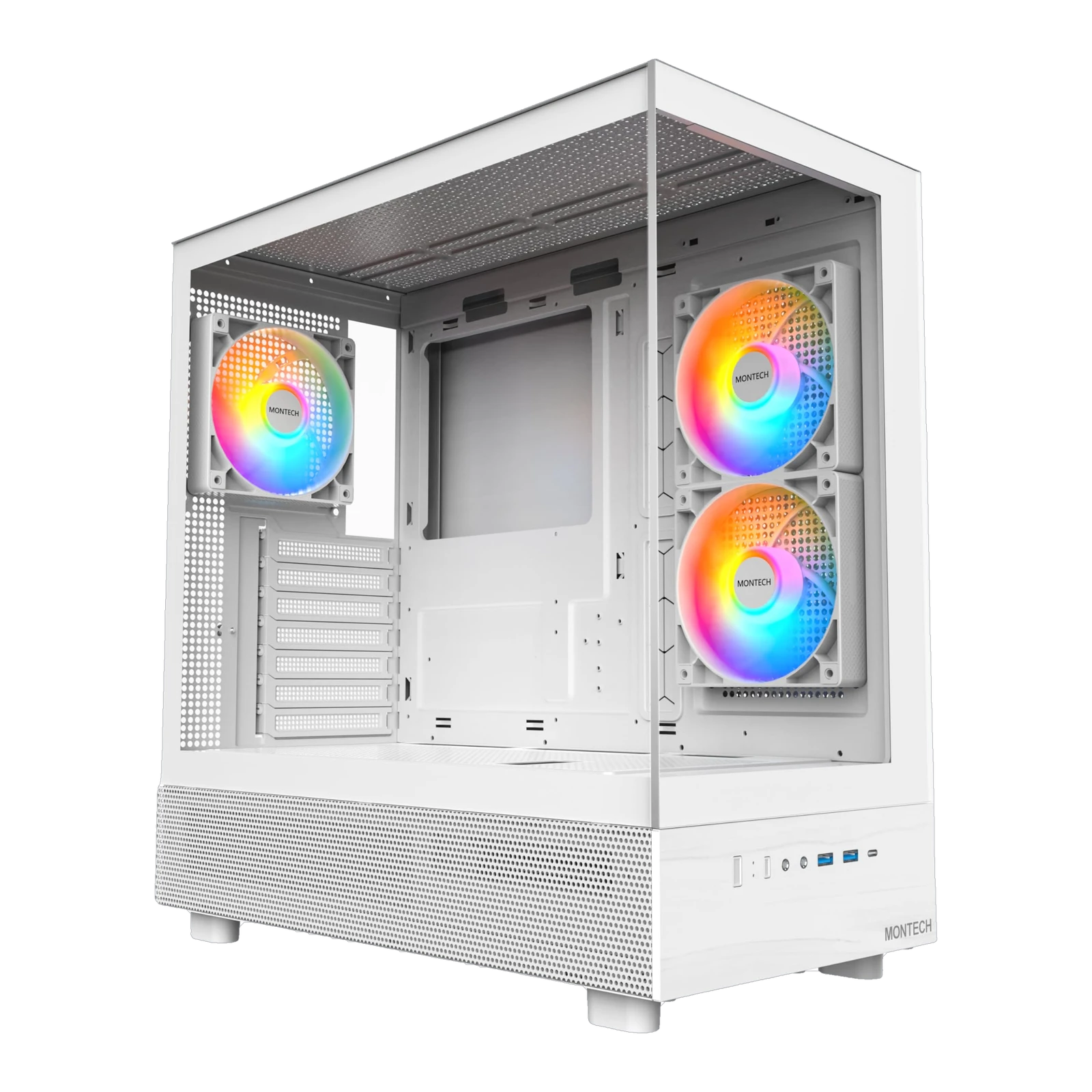 Montech X3 Glass 6 RGB Fans / ATX - White