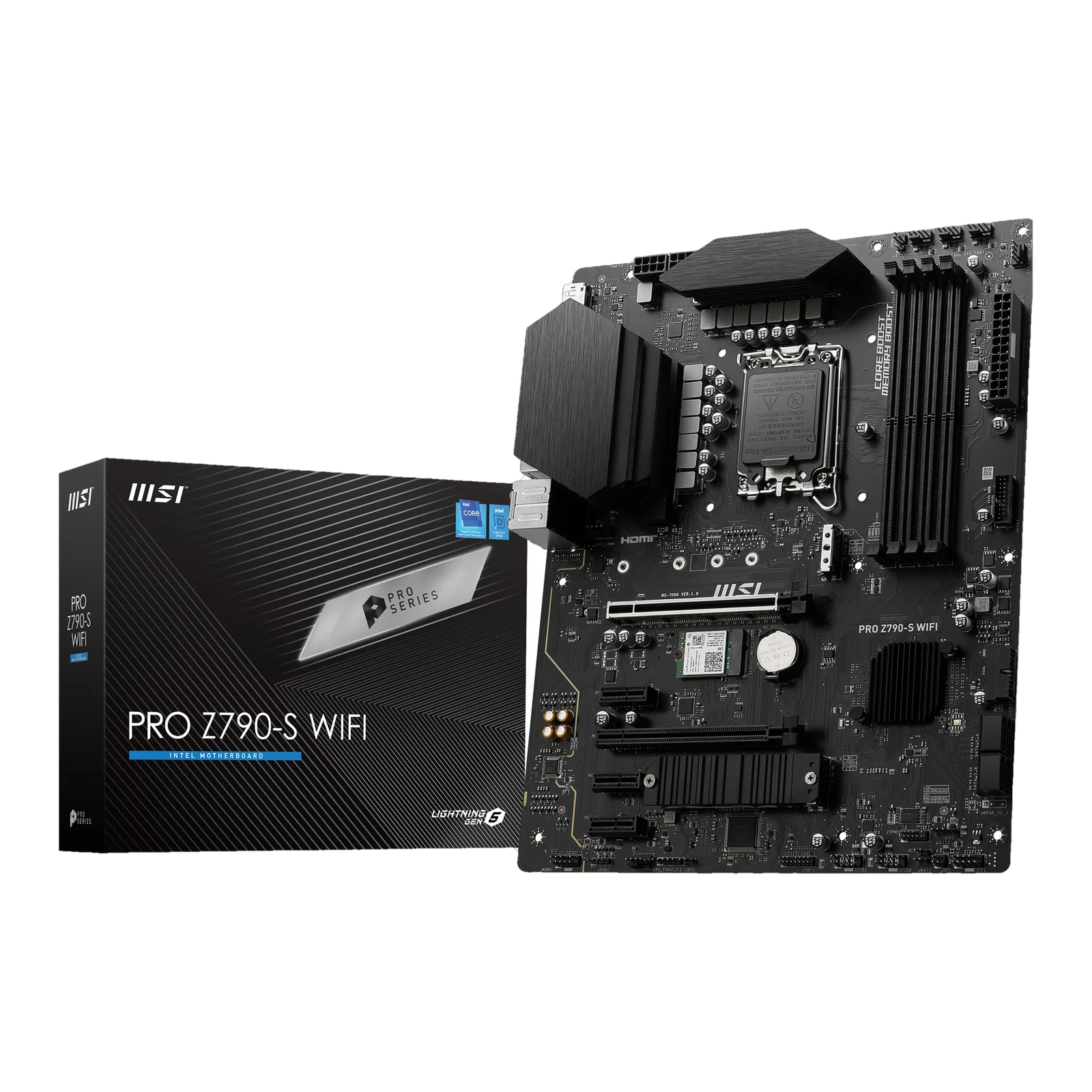 MSI PRO B760M-P DDR5 m-ATX Motherboard, LGA1700 Socket, Intel B760 Chipset, 4x DIMM, 1x PCIe (4.0) x16 Slot, 2x M.2, 4x