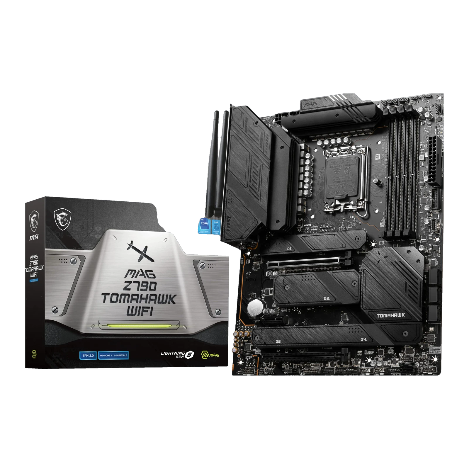 MSI PRO B760M-A WIFI DDR5 m-ATX Motherboard, LGA1700 Socket, Intel B760 Chipset, 4x DIMM, 2x PCIe (4.0/3.0) x16 Slots, 2