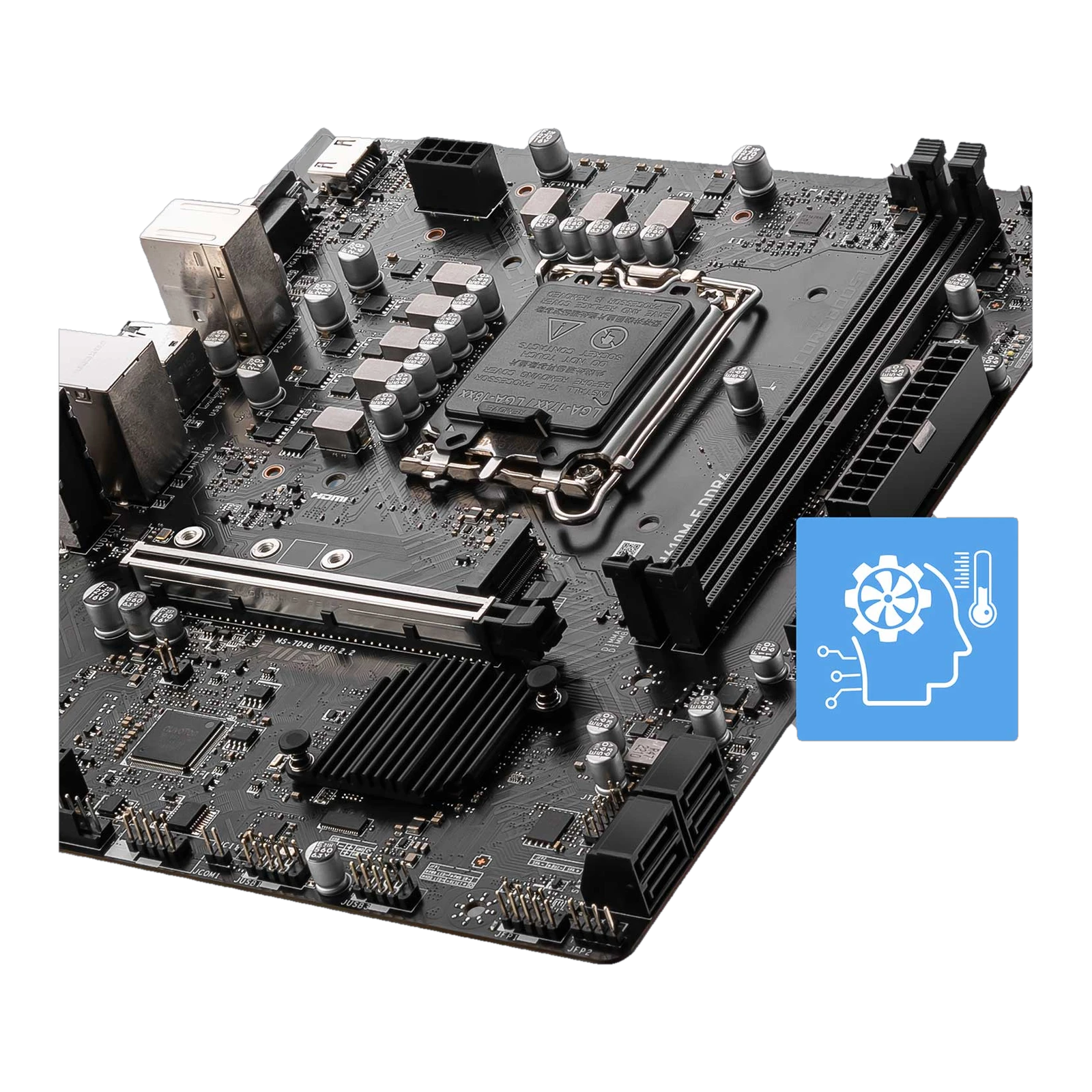 MSI PRO H610M-E DDR4 m-ATX Motherboard, Socket 1700, Intel H610 Chipset, 2x DDR4 DIMM Slots (Max 3200 MHz OC), 1x PCIe (