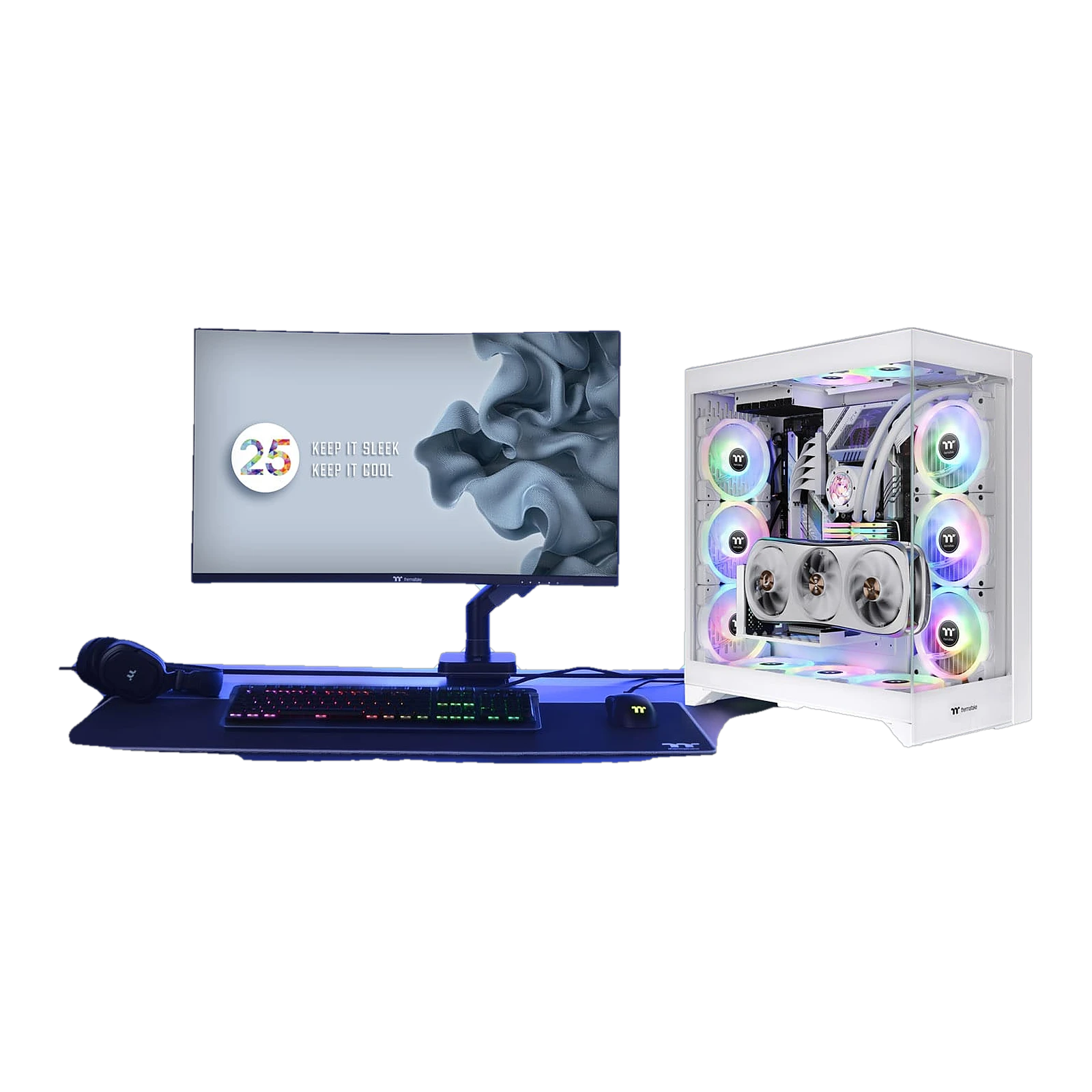 Thermaltake CTE E600 MX Snow/Win/SPCC/Tempered Glass*2/Mesh & TG Front Panel/PCI-E 4.0 Dual 90 Degree White Riser Cable